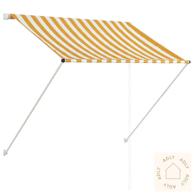 Uttrekkbar Markise 100X150 Cm Gul Og Hvit