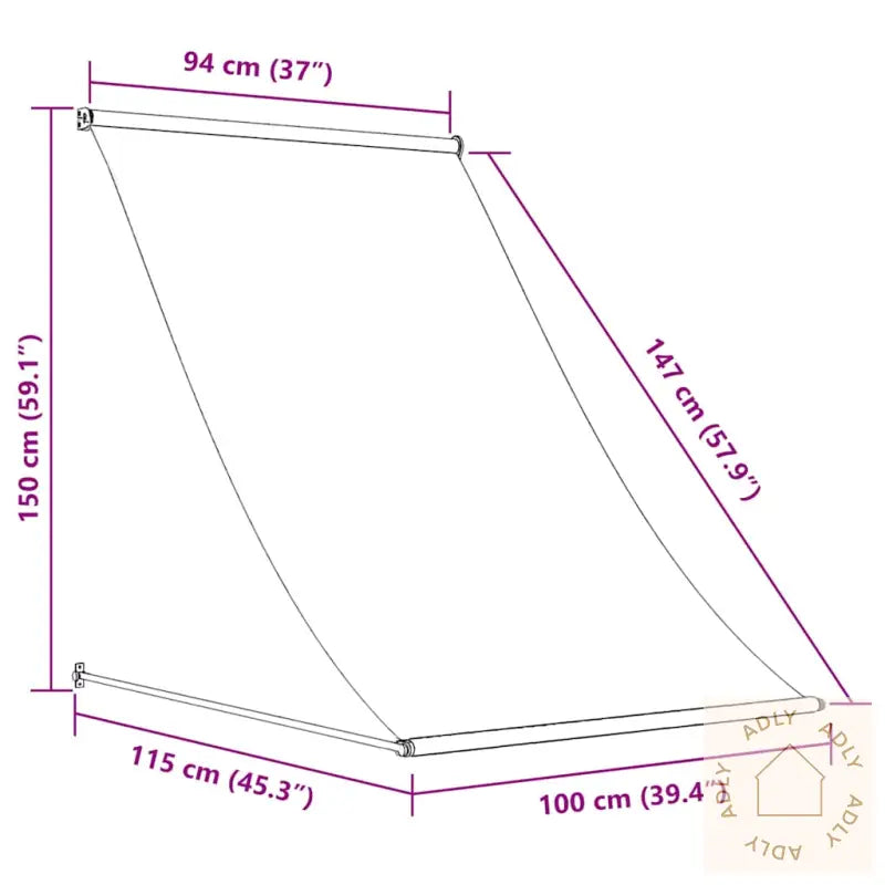 Uttrekkbar Markise 100X150 Cm Gul Og Hvit