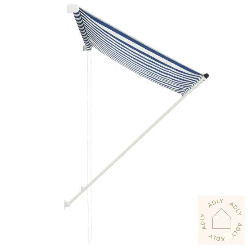 Uttrekkbar Markise 100X150 Cm Blå Og Hvit