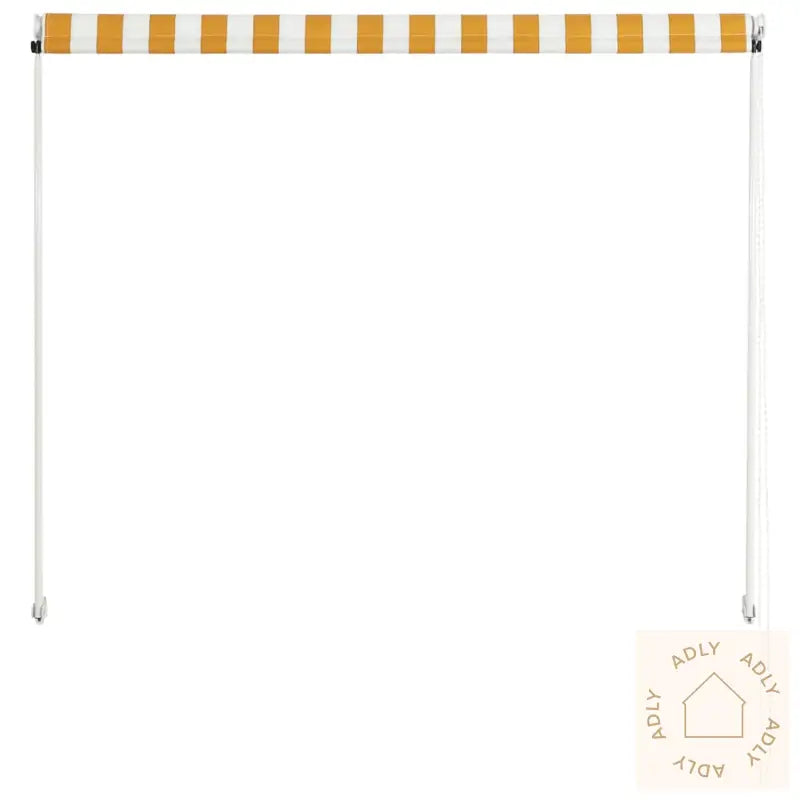 Uttrekkbar Markise 100X150 Cm Gul Og Hvit