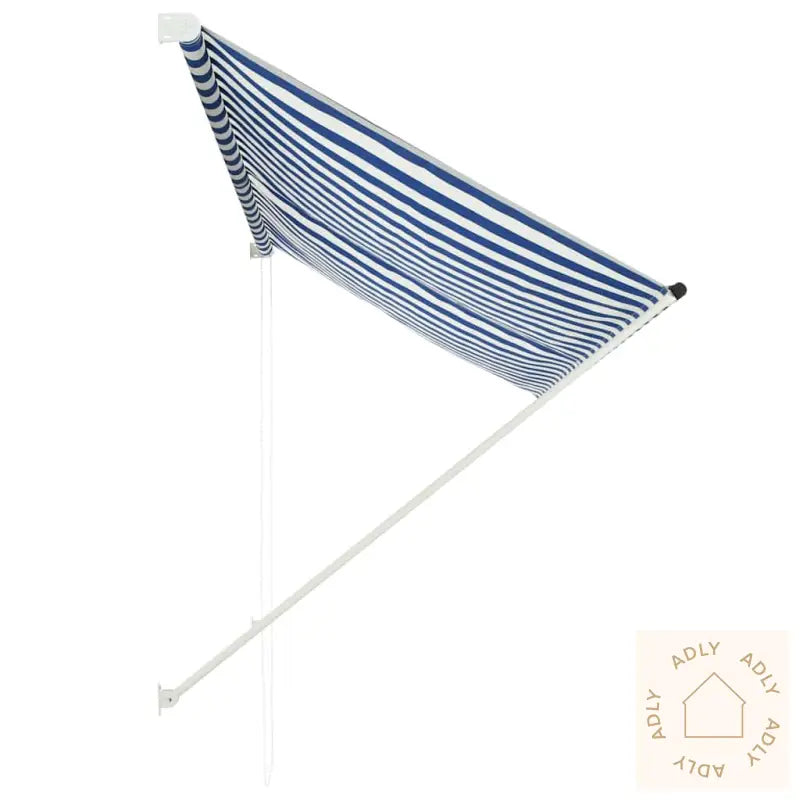 Uttrekkbar Markise 250X150 Cm Blå Og Hvit