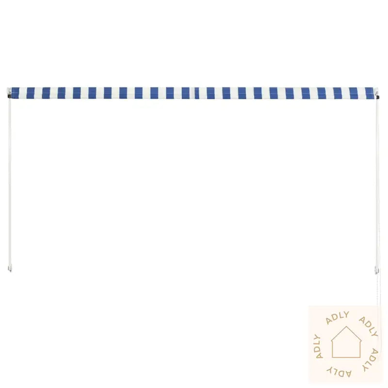 Uttrekkbar Markise 250X150 Cm Blå Og Hvit