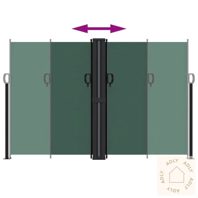 Uttrekkbar Sidemarkise 160X1200 Cm Mørkegrønn