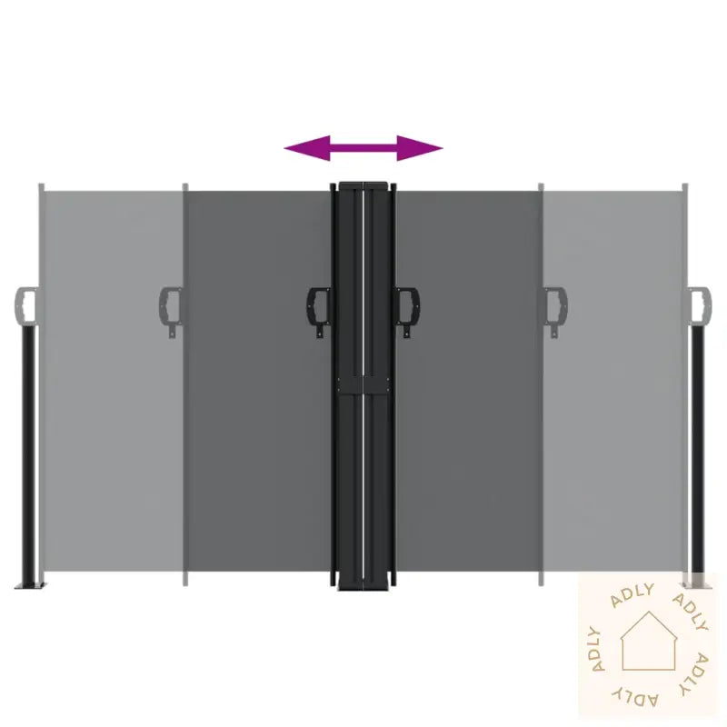Uttrekkbar Sidemarkise Svart 140X1200 Cm