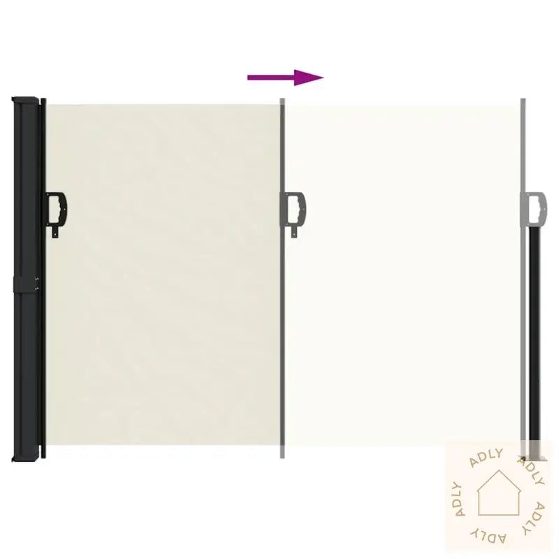 Uttrekkbar Sidemarkise Kremhvit 140X300 Cm