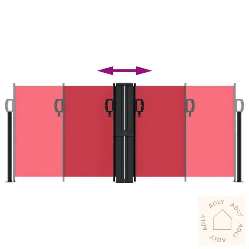 Uttrekkbar Sidemarkise 100X600 Cm Rød