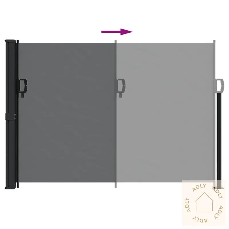 Uttrekkbar Sidemarkise 140X600 Cm Svart