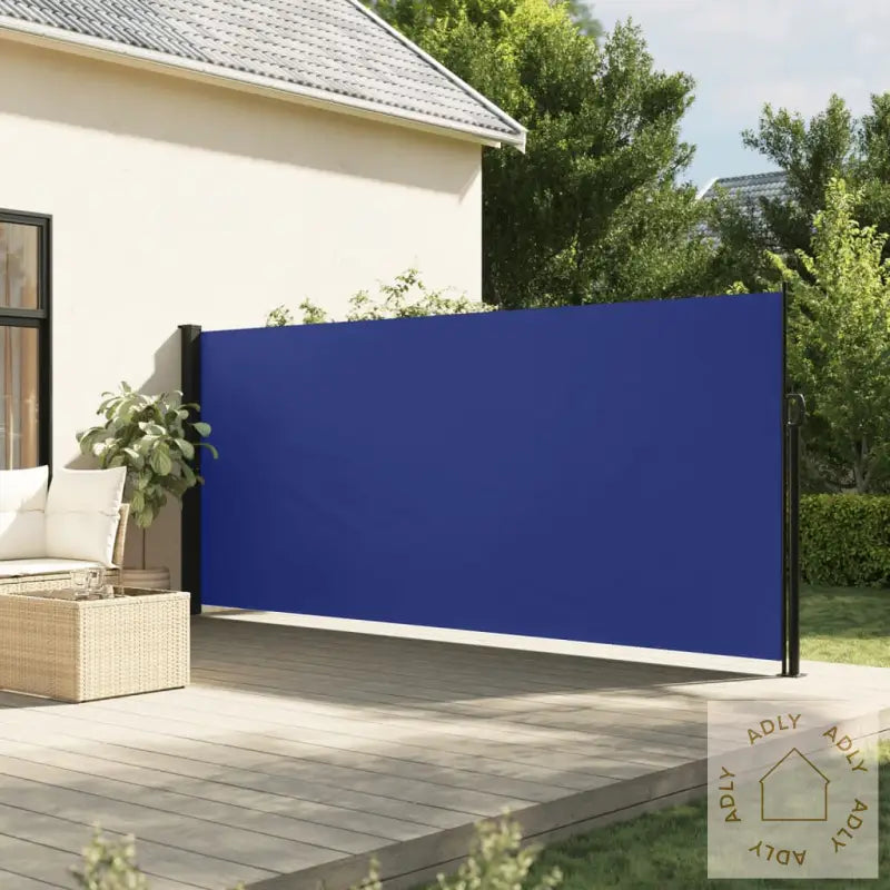 Uttrekkbar Sidemarkise 160X600 Cm Blå