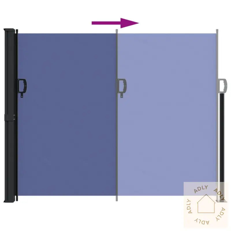 Uttrekkbar Sidemarkise 160X600 Cm Blå