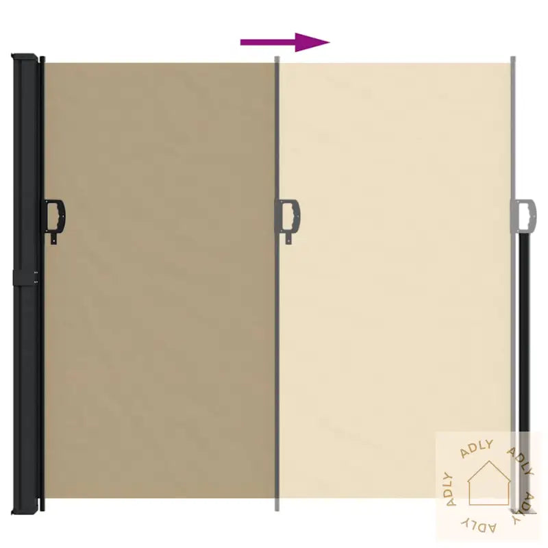 Uttrekkbar Sidemarkise Beige 180X600 Cm