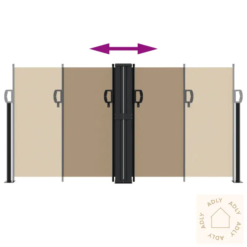 Uttrekkbar Sidemarkise 120X1000 Cm Gråbrun