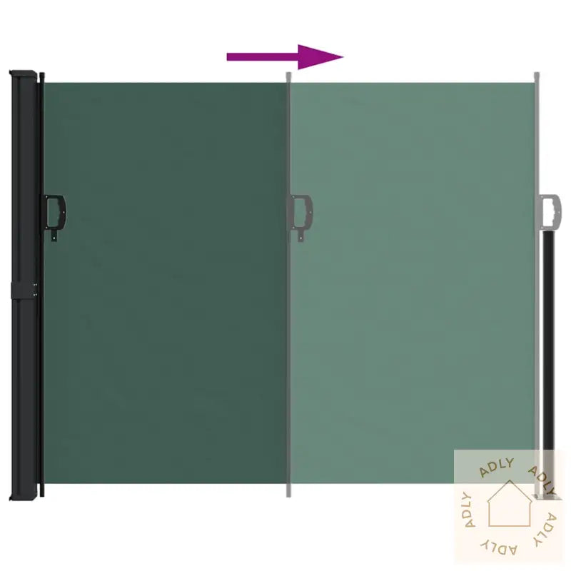 Uttrekkbar Sidemarkise Mørkegrønn 170X300 Cm