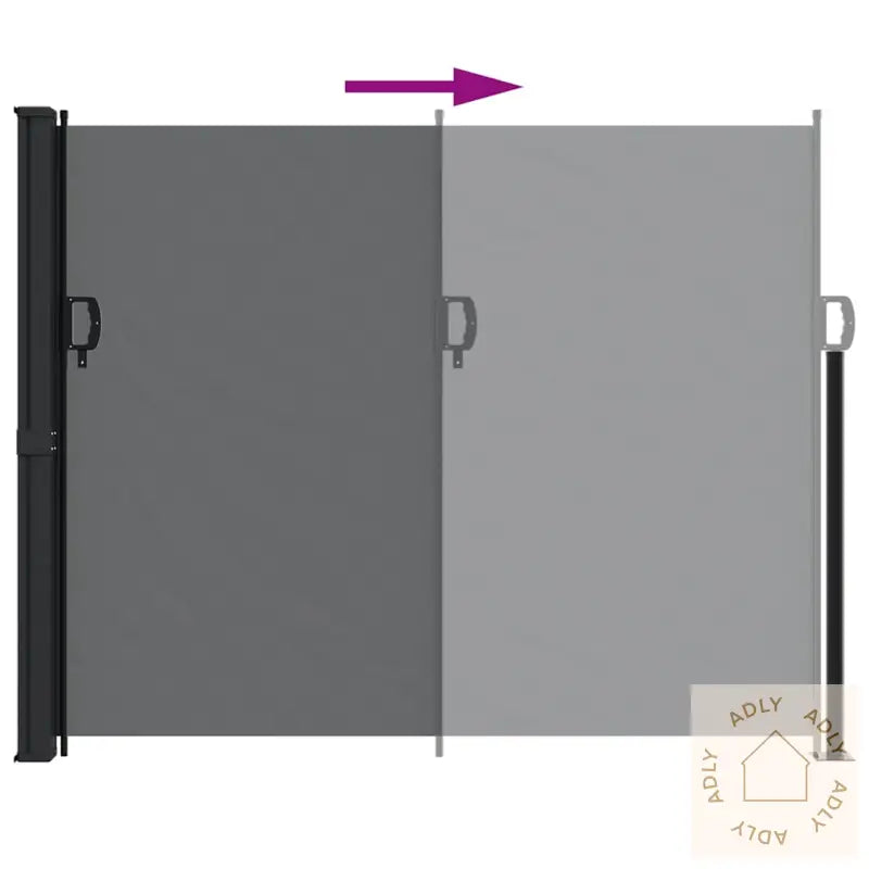 Uttrekkbar Sidemarkise 160X600 Cm Svart