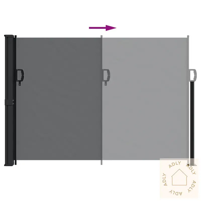 Uttrekkbar Sidemarkise Svart 140X300 Cm