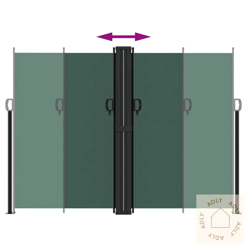 Uttrekkbar Sidemarkise Mørkegrønn 180X600 Cm