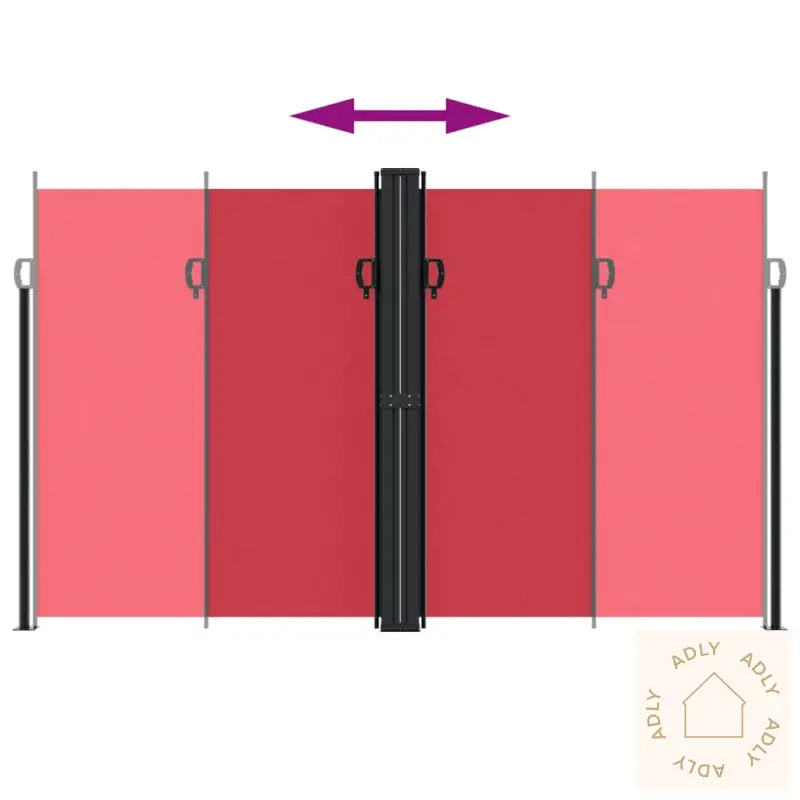 Uttrekkbar Sidemarkise 200X600 Cm Rød