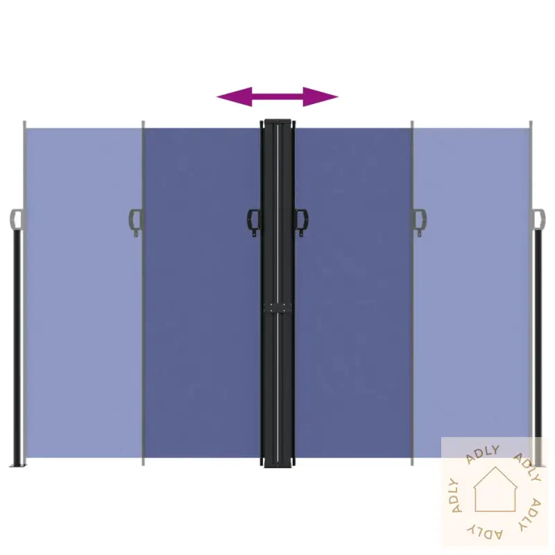 Uttrekkbar Sidemarkise Blå 220X1200 Cm