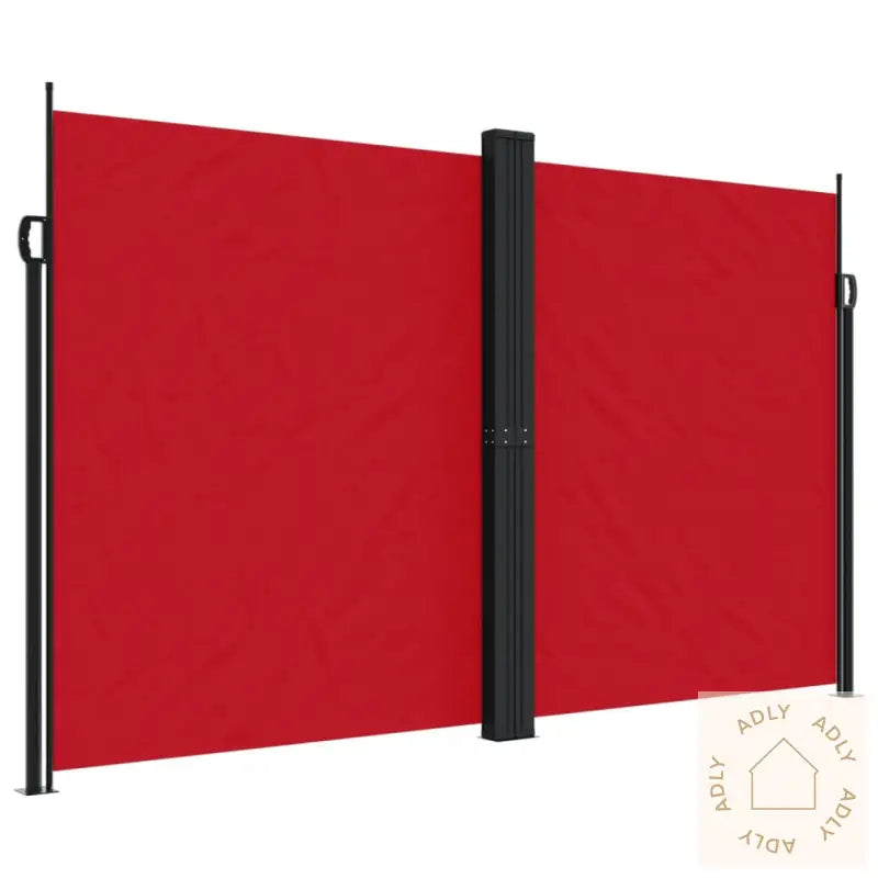 Uttrekkbar Sidemarkise 200X600 Cm Rød