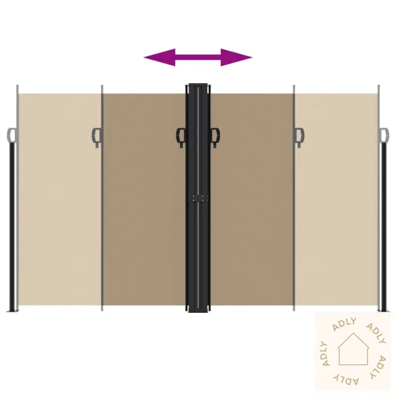Uttrekkbar Sidemarkise Gråbrun 200X600 Cm