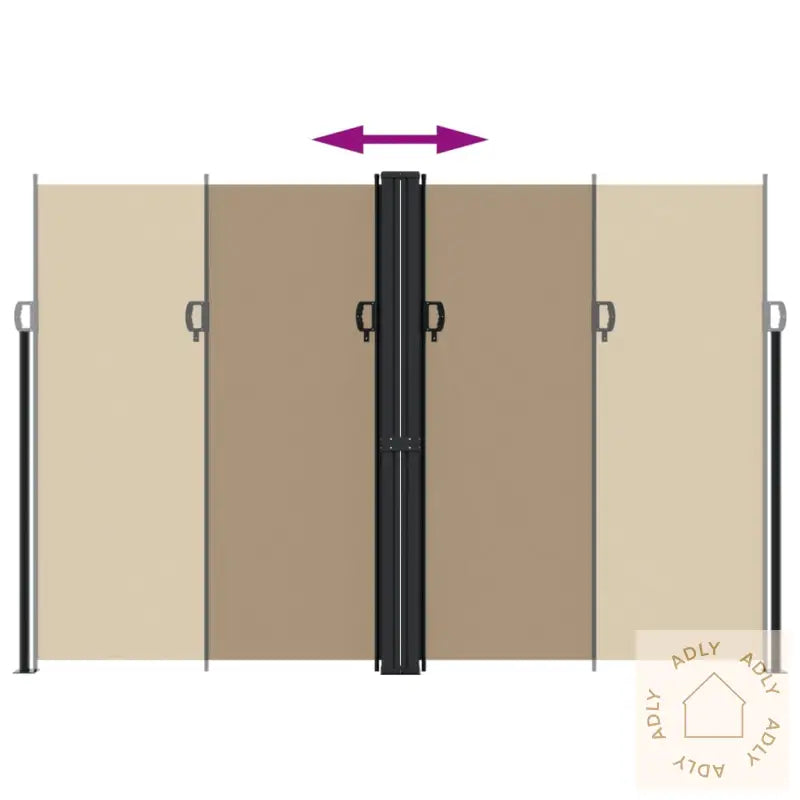 Uttrekkbar Sidemarkise 220X1200 Cm Gråbrun