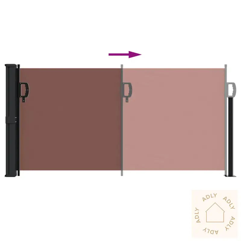 Uttrekkbar Sidemarkise Brun 100X500 Cm