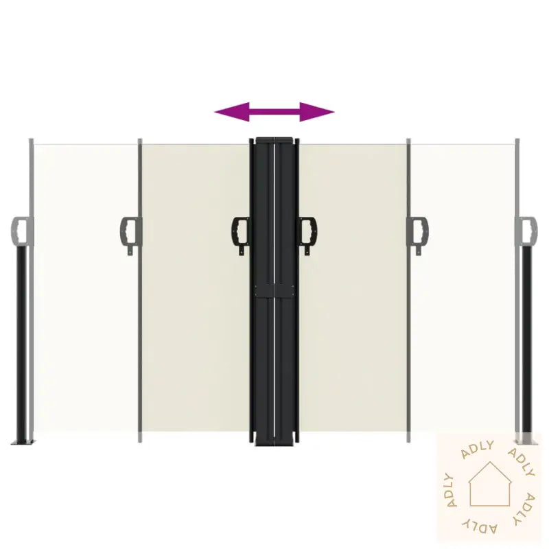 Uttrekkbar Sidemarkise Kremhvit 140X1200 Cm