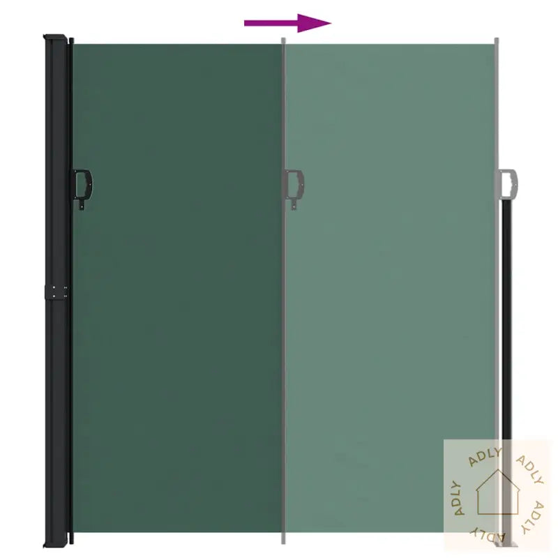 Uttrekkbar Sidemarkise Mørkegrønn 220X600 Cm