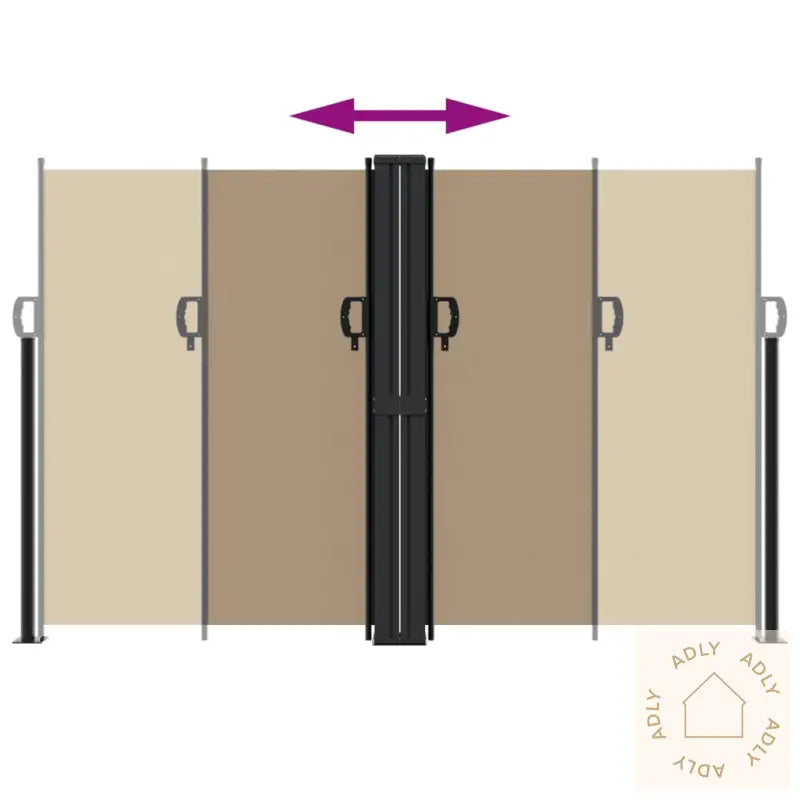 Uttrekkbar Sidemarkise Gråbrun 160X600 Cm