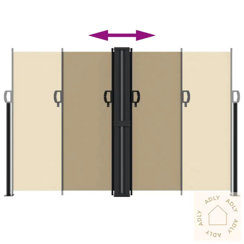 Uttrekkbar Sidemarkise Beige 160X1200 Cm