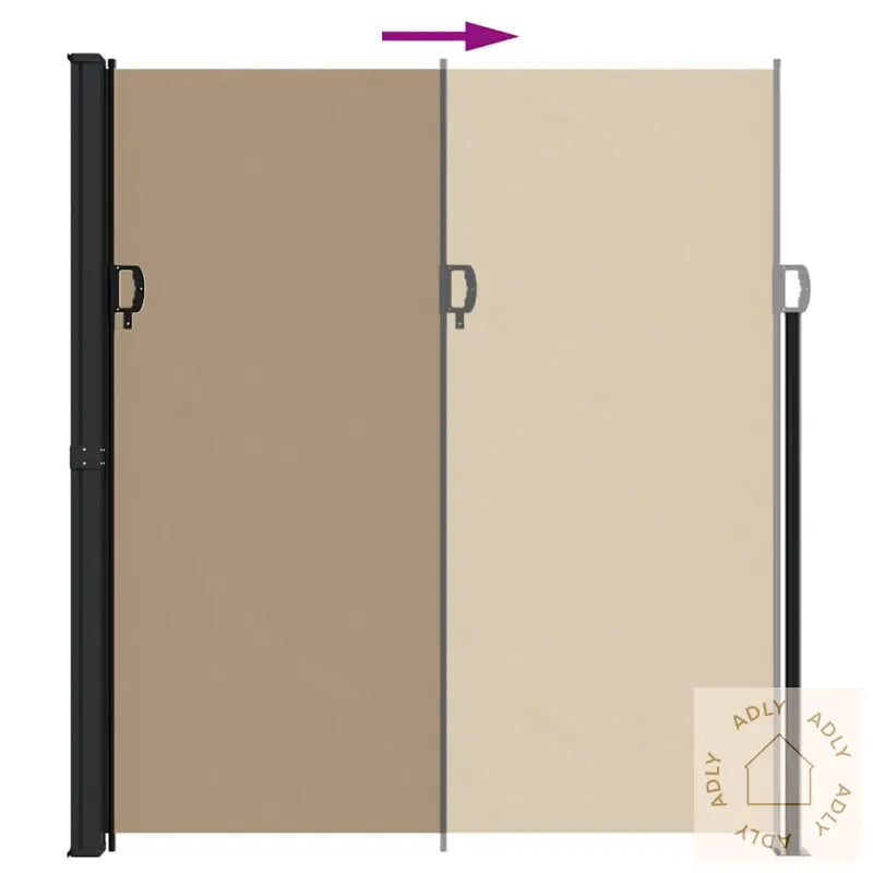 Uttrekkbar Sidemarkise Gråbrun 220X600 Cm