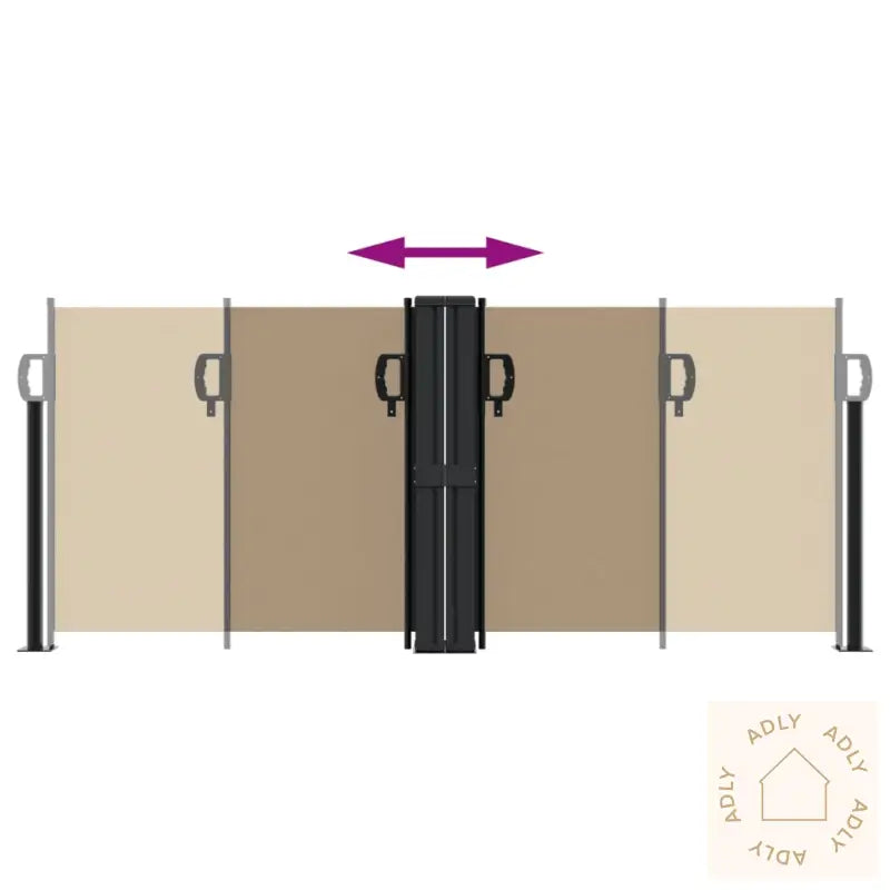 Uttrekkbar Sidemarkise 100X600 Cm Gråbrun