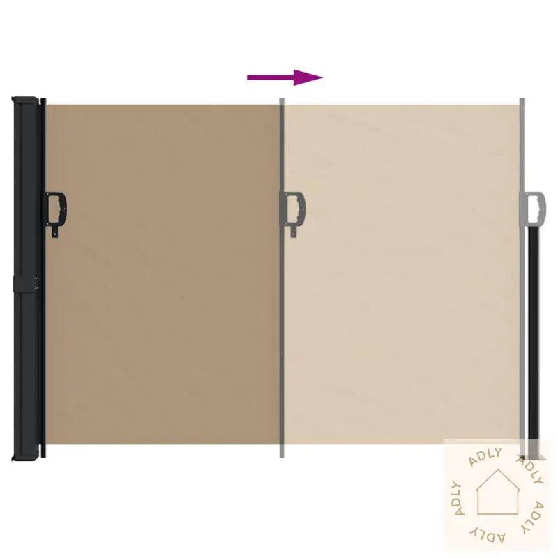 Uttrekkbar Sidemarkise Gråbrun 140X300 Cm