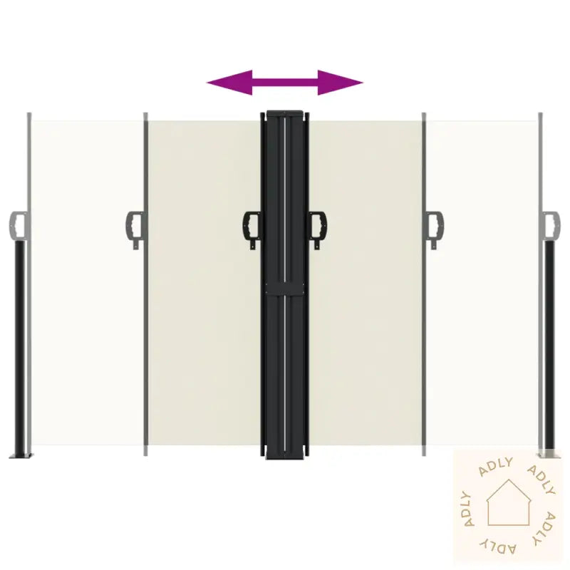 Uttrekkbar Sidemarkise Kremhvit 160X600 Cm