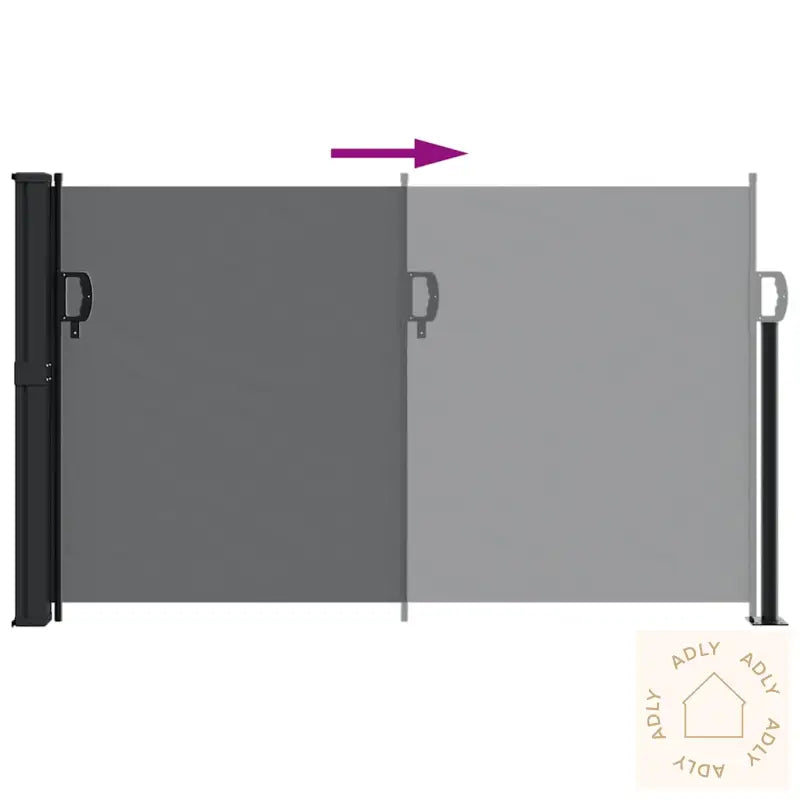 Uttrekkbar Sidemarkise 120X600 Cm Svart