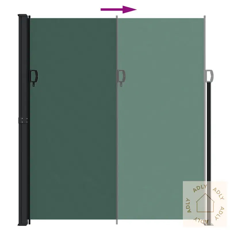 Uttrekkbar Sidemarkise Mørkegrønn 220X500 Cm