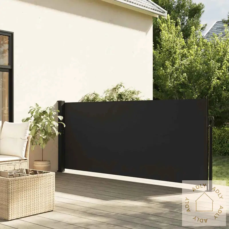 Uttrekkbar Sidemarkise 120X600 Cm Svart