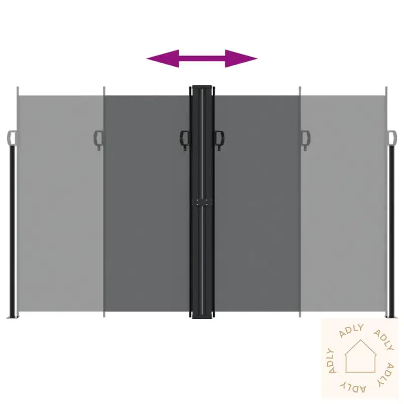 Uttrekkbar Sidemarkise 200X600 Cm Svart