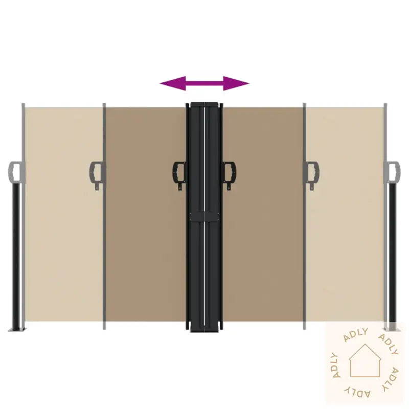 Uttrekkbar Sidemarkise Gråbrun 140X1200 Cm