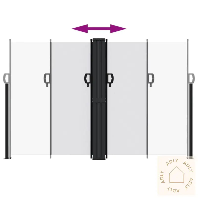 Uttrekkbar Sidemarkise Hvit 160X600 Cm