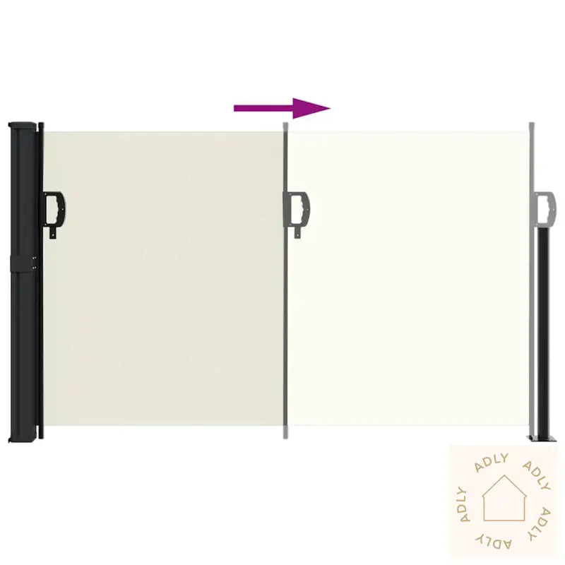 Uttrekkbar Sidemarkise Kremhvit 117X300 Cm