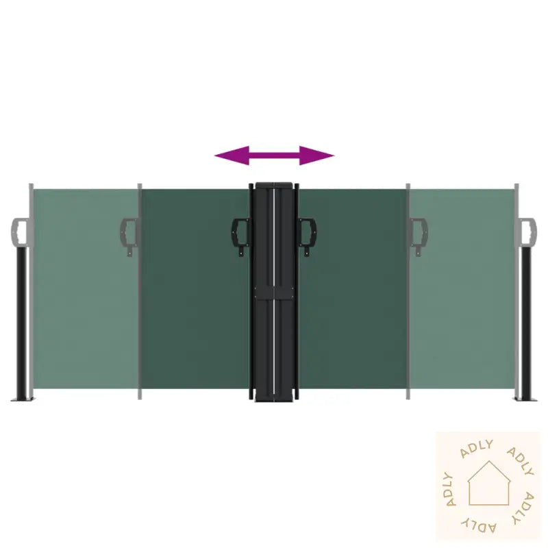 Uttrekkbar Sidemarkise 100X600 Cm Mørkegrønn