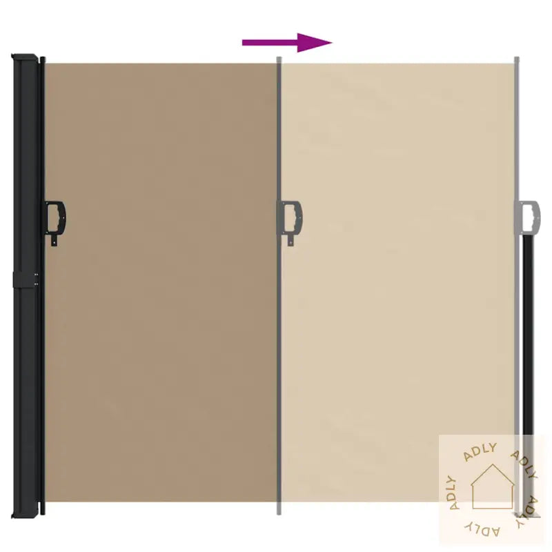 Uttrekkbar Sidemarkise Gråbrun 180X600 Cm