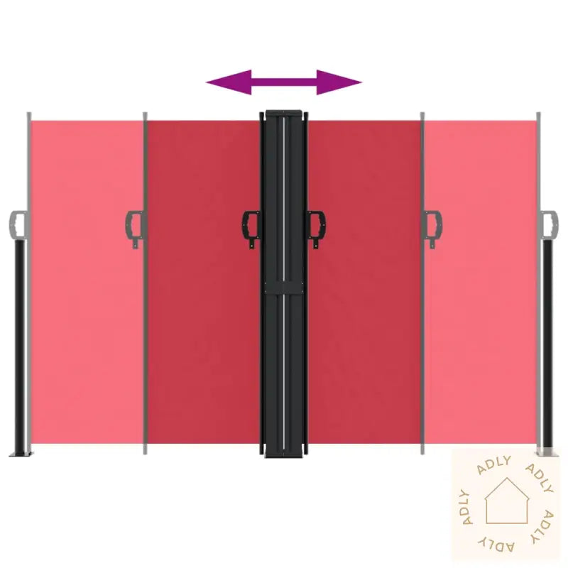 Uttrekkbar Sidemarkise 160X1000 Cm Rød