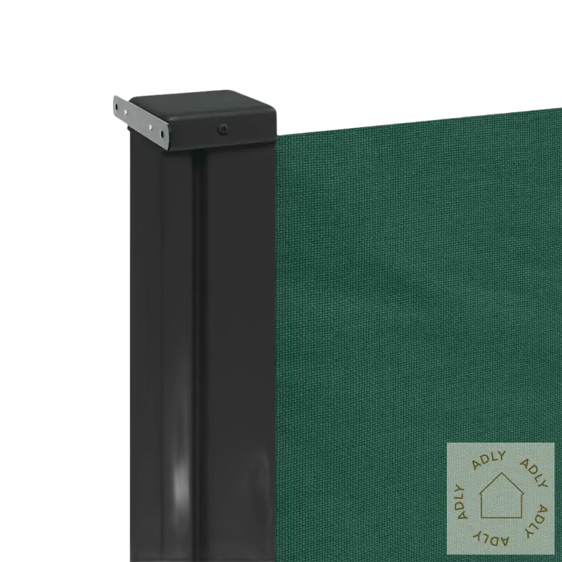 Grønn uttrekkbar sidemarkise som beskytter hagemøbler og møbler til hjemmet