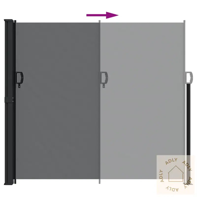 Uttrekkbar Sidemarkise 180X600 Cm Svart