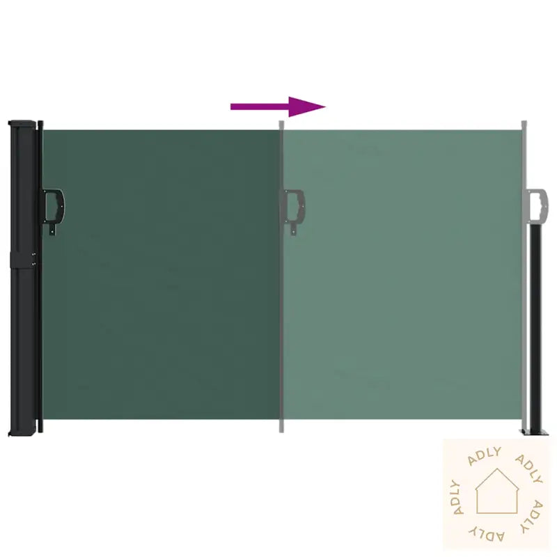 Uttrekkbar Sidemarkise Mørkegrønn 117X300 Cm