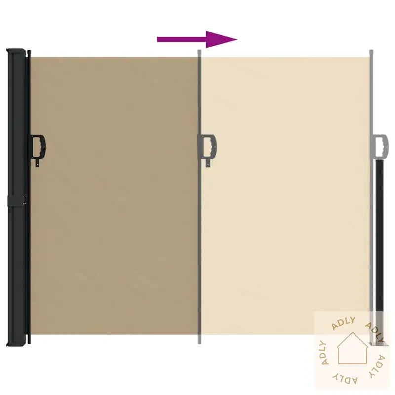 Uttrekkbar Sidemarkise Beige 160X500 Cm