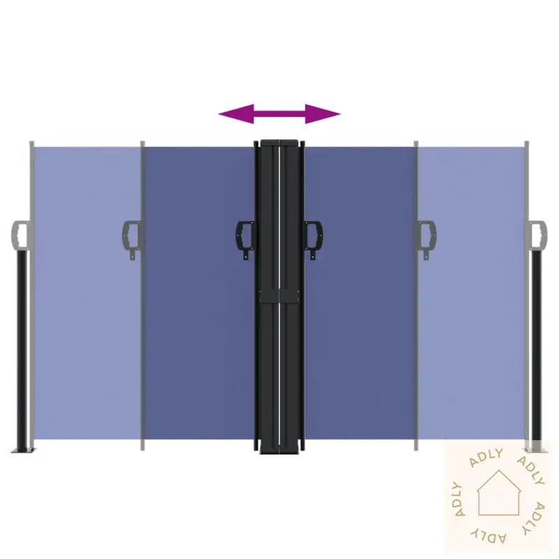 Uttrekkbar Sidemarkise Blå 140X1200 Cm