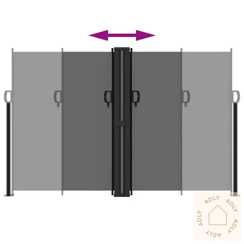 Uttrekkbar Sidemarkise 160X600 Cm Svart