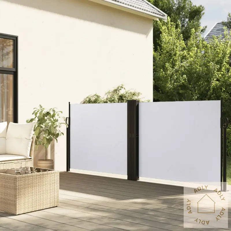 Uttrekkbar Sidemarkise Hvit 120X600 Cm
